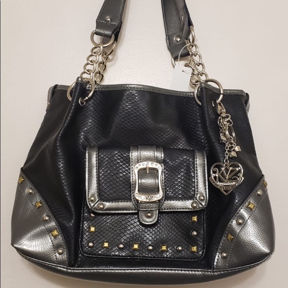 Kathy Zeeland Chain Strap with Metal Studded Bag